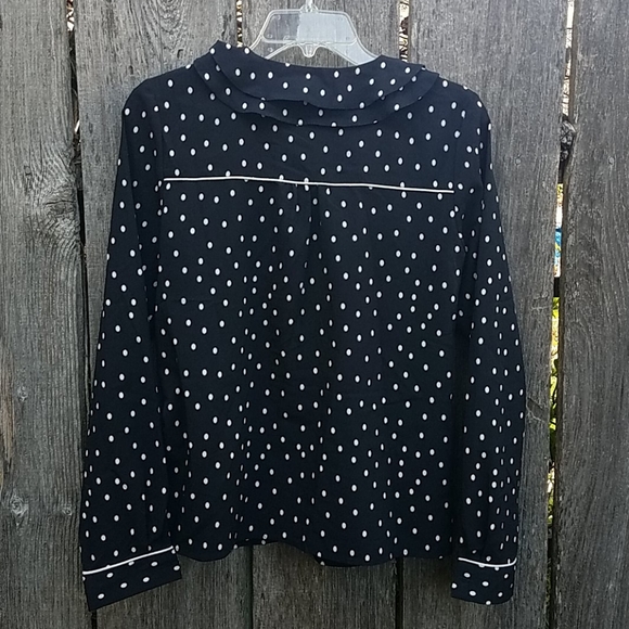 Cooperative Black and White Polka Dot Blouse Small - Picture 5 of 10